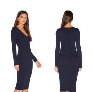 John & Jenn Medium Blue ribbed dress. Very sexy. Fitted with v-neck